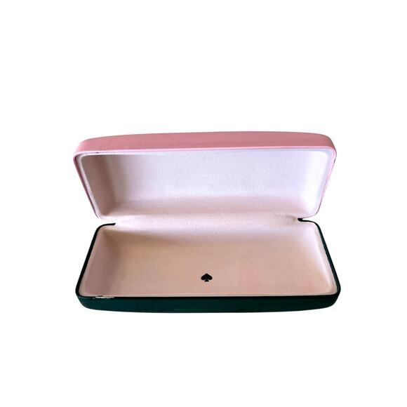 Kate Spade Eyeglass Case Hard Clamshell Pink & Green Authentic - Picture 3 of 14